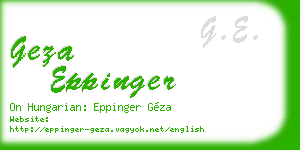 geza eppinger business card